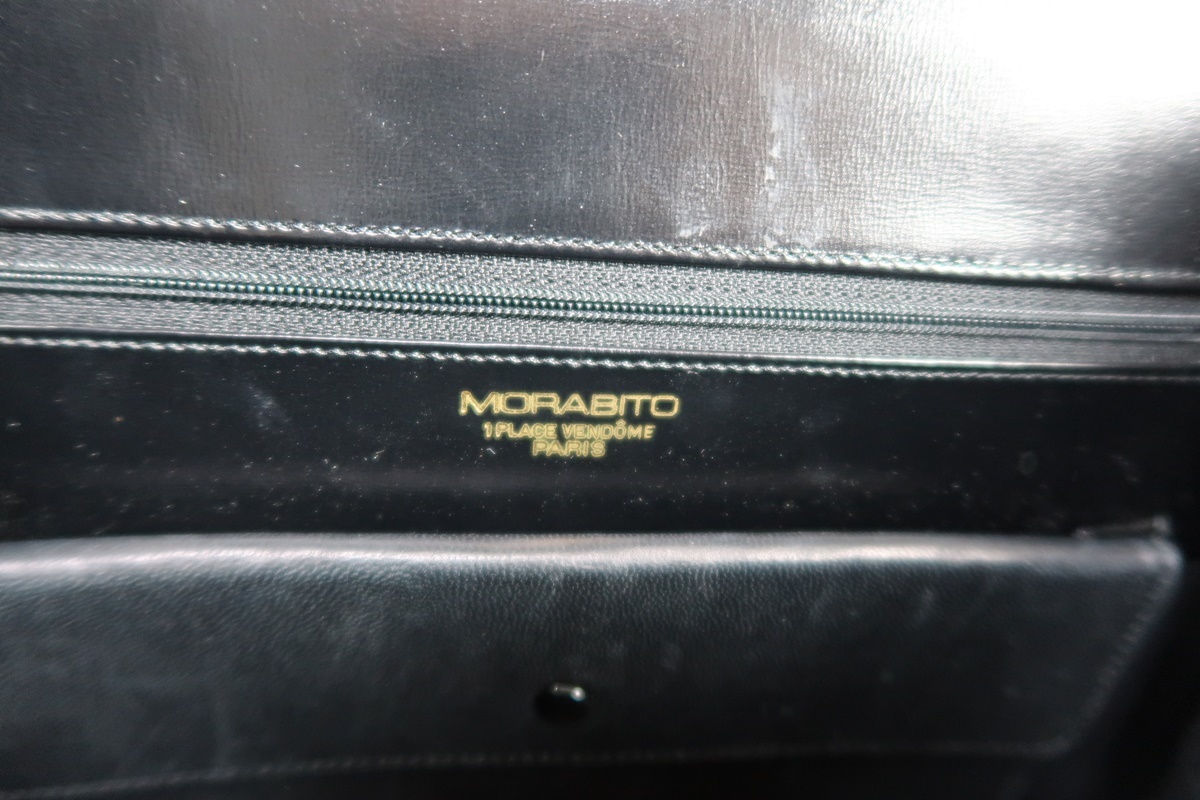 【美品】MORABITO モラビト スカラ28 ケリー型 ハンドバッグ ブランド 本革 レディース鞄 ブラック【NF20】_画像10