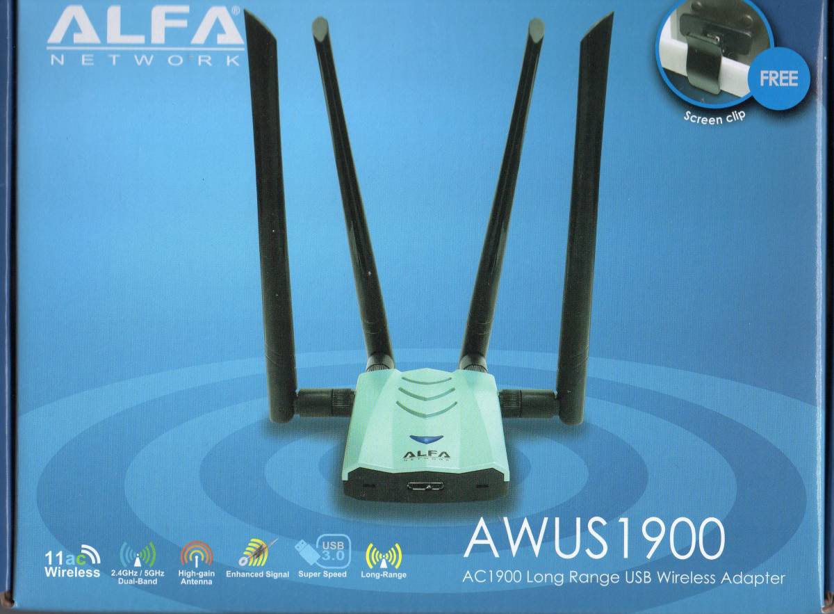 【即決 送料無料 匿名配送】ALFA NETWORK ★ALFA AWUS1900 a/b/g/n/ac無線LAN USBアダプター Windowds Mac Kali Linux 対応_画像4