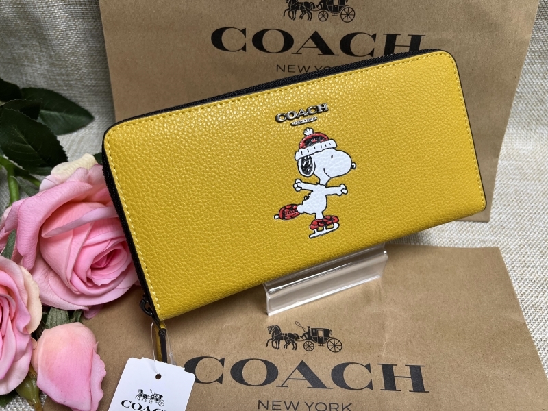 コーチ COACH 長財布 財布 アコーディオン ウォレット スヌーピー