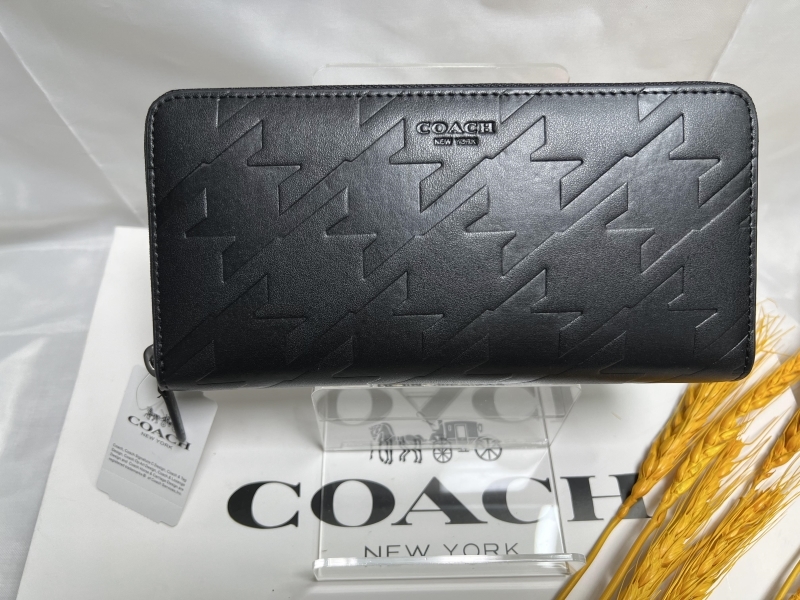 コーチ COACH 長財布 財布 ラウンドファスナー ハウンドトゥース