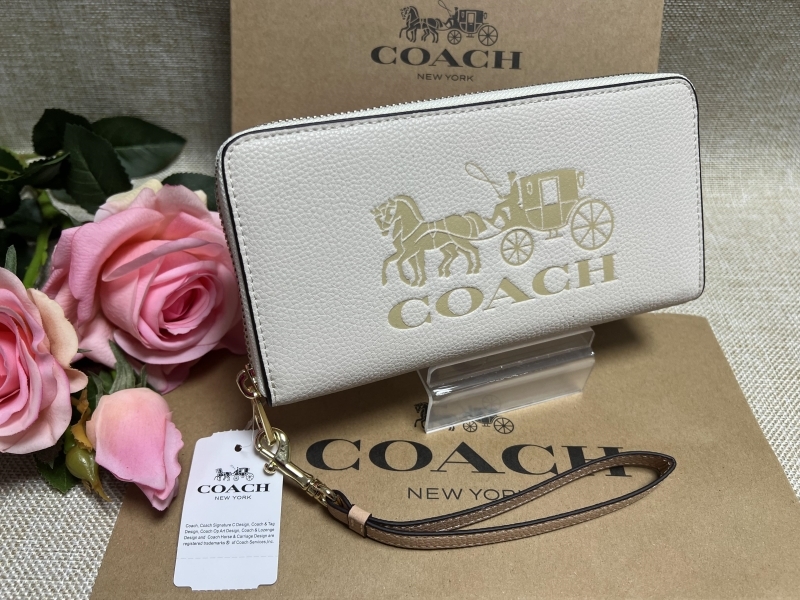 コーチ COACH 長財布 財布 馬車 ホースアンドキャリッジ アコーディオン ラウンドファスナー プレゼント 贈り物 ギフト 新品060 C3548 ｜PayPayフリマ