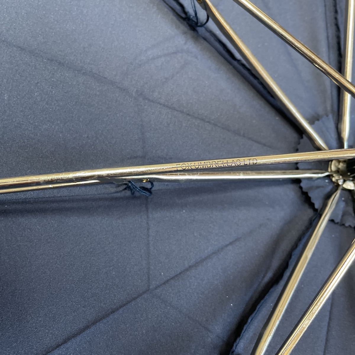 新品タグ付き 正規品 フォックス 傘 雨傘 折りたたみ傘 ワンギーハンドル ネイビー_画像5