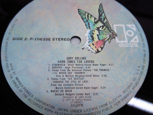JUDY COLLINS / HARD TIME FOR LOVERS / 永遠の恋人 / P10635E / ロック・ポップスレコード LP ▼の画像3