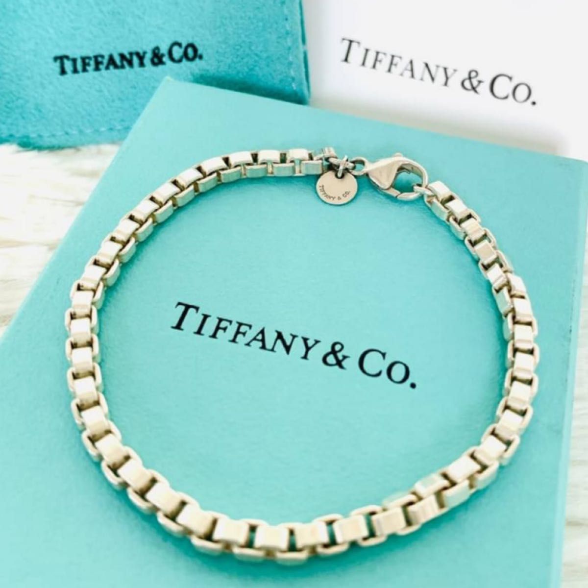 ☆極美品☆TIFFANY ティファニー ベネチアン リンク スターリング シルバー チェーン ブレスレット シルバー 925