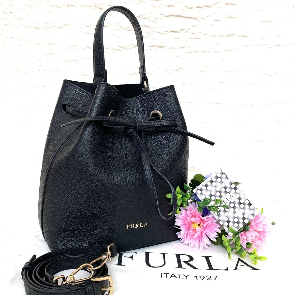 極美品 FURLA コスタンザ 2way トートバッグ ショルダーバッグ 巾着