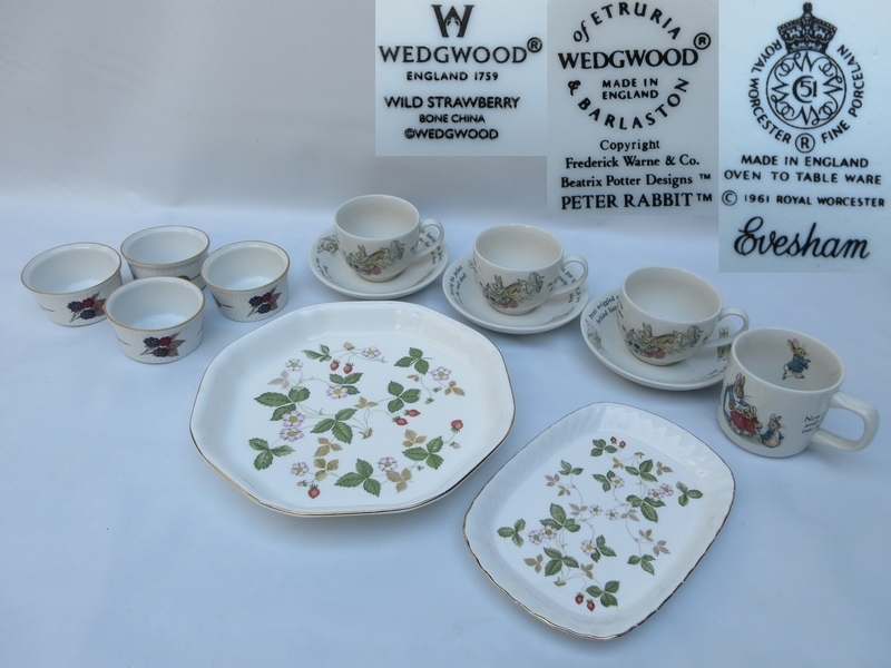 WEDGWOOD /ワイルドストロベリー 皿 　ピーターラビット [カップ&ソーサー マグカップ]■Royal Worcester [Evesham] まとめ英国製 №8979■