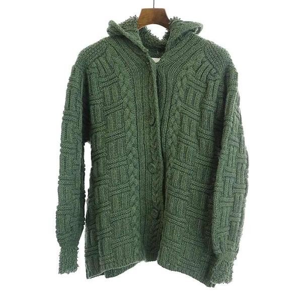 新発売】 グリーン ヴィンテージケーブルカーディガン 21AW クラネ