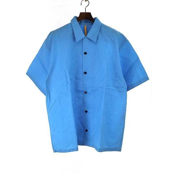 MAN-TLE マントル 20SS TLE HOLIDAY SHIRTS パラフィン加工ショートスリーブシャツ ブルー L メンズ ITFIO352U42Y_画像1