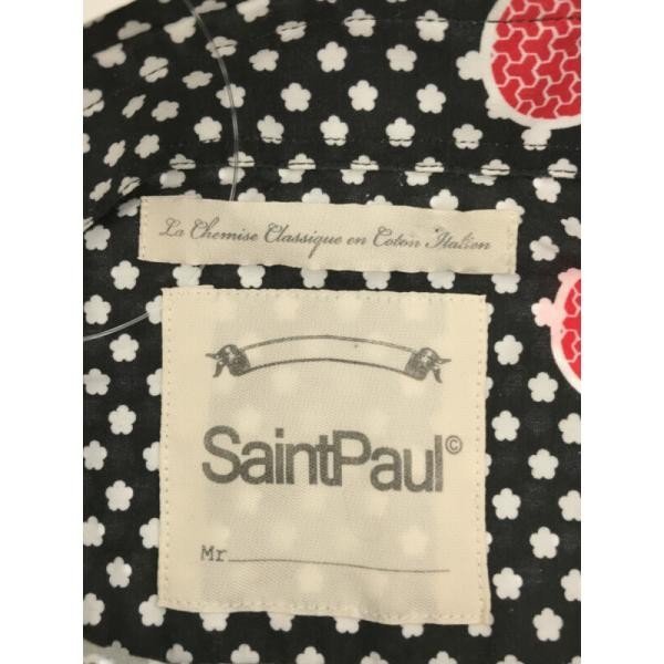 Saint Paul セントポール コットン総柄シャツ ブラック サイズ:M メンズ ITFSJTFWZVG2の画像3