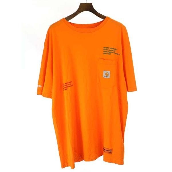 HERON PRESTON × Carhartt ヘロンプレストン × カーハート プリントTシャツ オレンジ サイズ:XL メンズ IT7GZJFEHP8Y