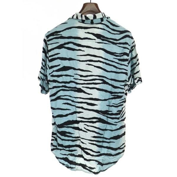Supreme シュプリーム 18SS Tiger Stripe Rayon Shirt レーヨンシャツ ブルー系 サイズ:L メンズ ITTKYZHITAUX_画像2