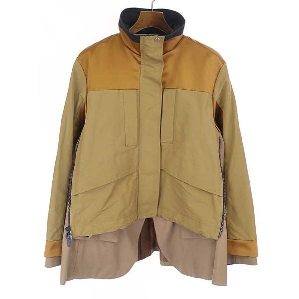 sacai サカイ 22SS Grosgrain Mix Blouson.グロスグランミックスブルゾン ベージュ サイズ:3 レディース【中古】 ITZA6CDB0MV4