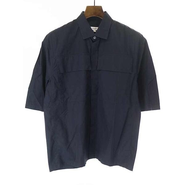 2022年新作 JIL SANDER ITSU9I2I8N2G メンズ サイズ:38 ネイビー コットンフラップポケットショートスリーブシャツ 18SS ジルサンダー 半袖シャツ 2022年新作 JIL SANDER ITSU9I2I8N2G メンズ サイズ:38 ネイビー コットンフラップポケットショートスリーブシャツ 18SS ジルサンダー 半袖シャツ
