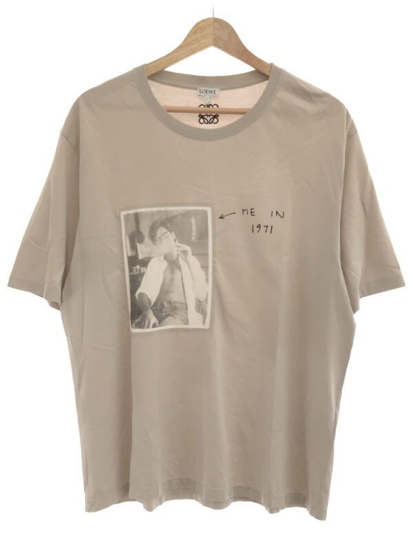 LOEWE ロエベ 21SS フォトプリントパッチTシャツ ベージュ XL ITWM2X3MVNIC_画像1