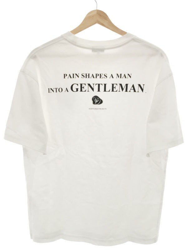 GENTLEMAN PROJECTS ジェントルマン プロジェクト SAGA 手刷りレタードTシャツ ホワイト M ITD7H51WELX4_画像2