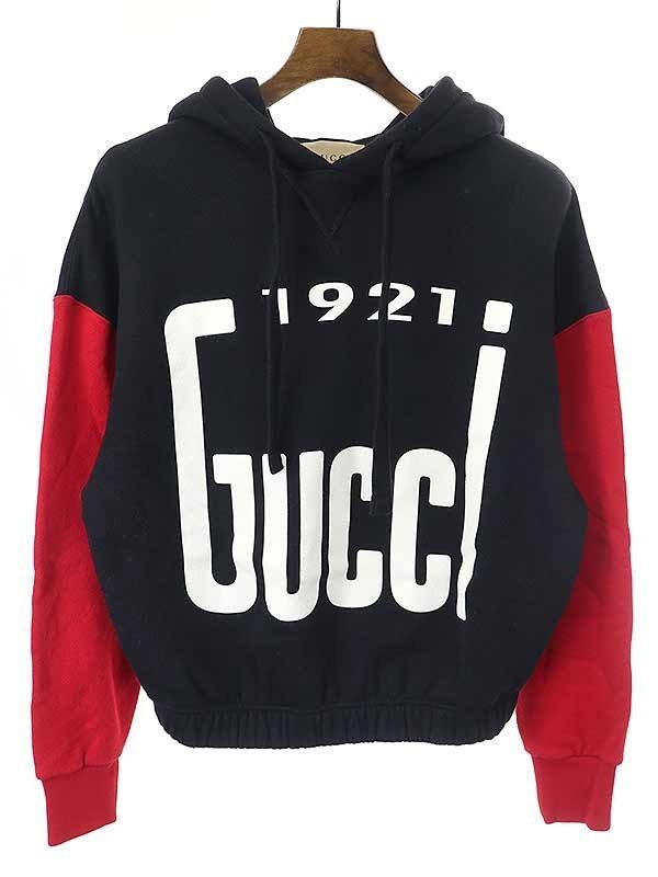 GUCCI グッチ 22SS 1921 2トーンスウェットパーカー ブラック XS ITW0YKYKECG0_画像1