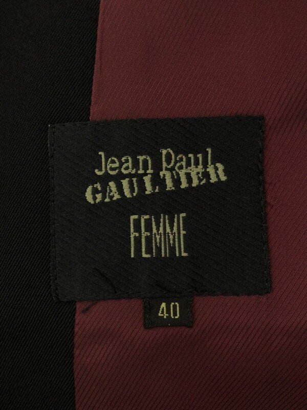 JEAN PAUL GAULTIER FEMME ジャンポールゴルチェ フェム フロントプリーツウールテーラードジャケット ブラック 40 ITI41R3G7CJY_画像3