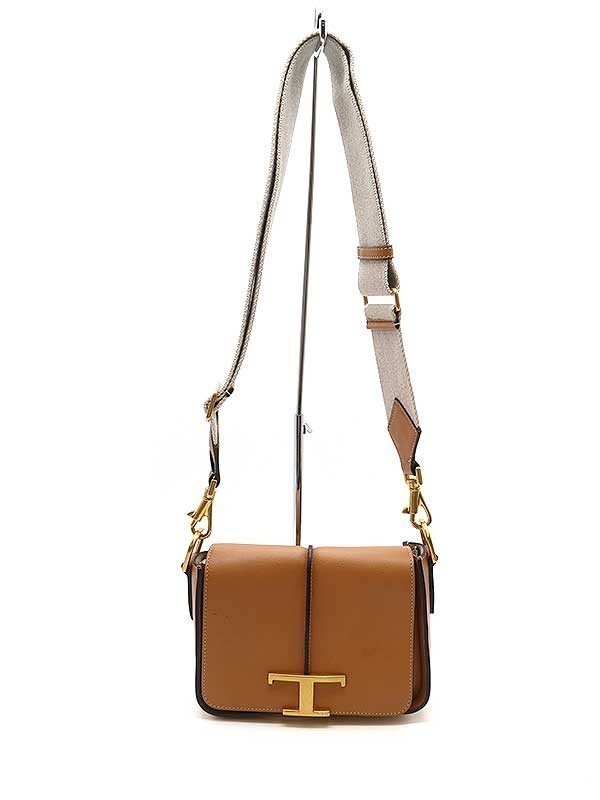 TOD*S Tod's T время отсутствует Cross корпус Mini плечо кожаная сумка Brown ITZ19CVIGO74