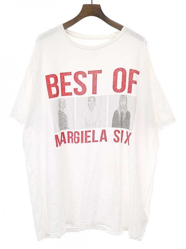 素敵でユニークな メゾン エムエムシックス Margiela Maison MM6 マルジェラ IT80NO4FLSP4 XL ホワイト プリントTシャツ SIX MARGIELA OF BEST 18AW 半袖Tシャツ