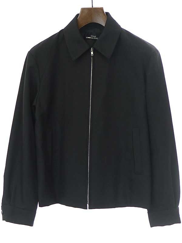 高級感 GARCONS des COMME tricot トリココムデギャルソン IT9S4JZHJKAO ブラック ウールギャバジンジップアップジャケット AD1998 ジャンパー、ブルゾン 高級感 GARCONS des COMME tricot トリココムデギャルソン IT9S4JZHJKAO ブラック ウールギャバジンジップアップジャケット AD1998 ジャンパー、ブルゾン