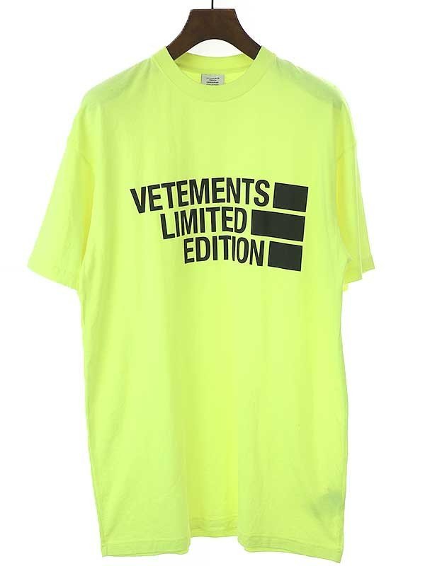 VETEMENTS ヴェトモン 21SS BIG LOGO LIMITED EDITION T-SHIRT オーバーサイズTシャツ イエロー XS IT7PAH1YSCOW