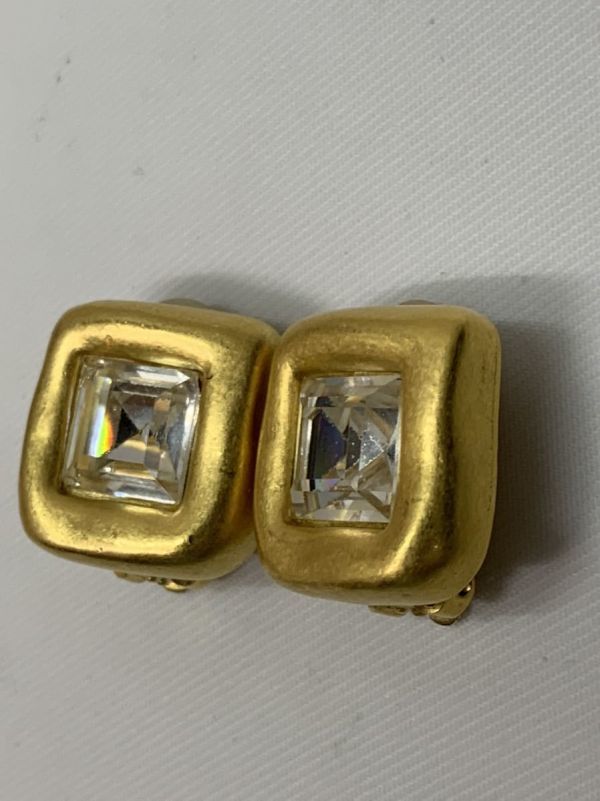 [ beautiful goods ] on goods Givenchy GIVENCHY Gold color earrings four angle square type Vintage 