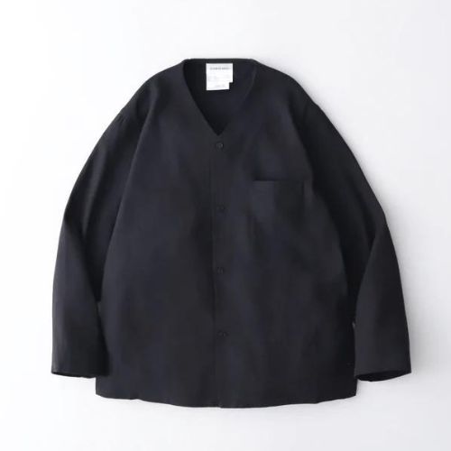 定価39600円 新品 YAECA CONTEMPO PAJAMA SHIRT L/S カラーレス シルク シャツ ジャケット 52905 ヤエカ M KUSAKI BLACK