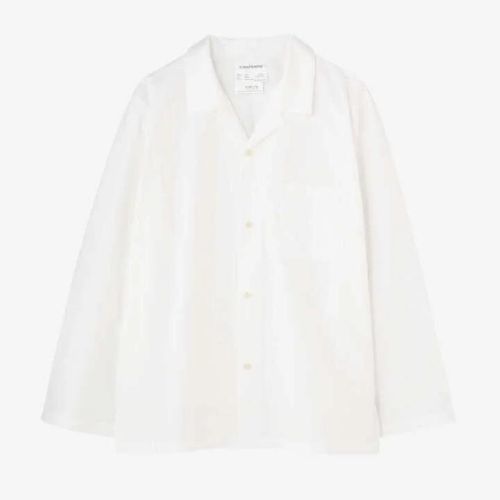 新品 YAECA CONTEMPO PAJAMA SHIRT L/S シルク オープンカラー シャツ ジャケット 52901 ヤエカ S オフホワイト