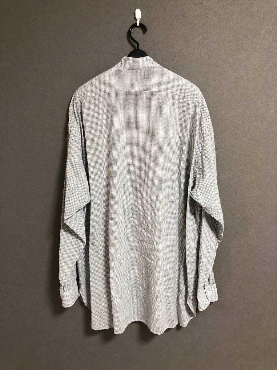 新品 COMOLI 23ss khadi cotton pullover shirt カディー バンドカラー チェック プルオーバー シャツ X01-02012 コモリ 3_画像4