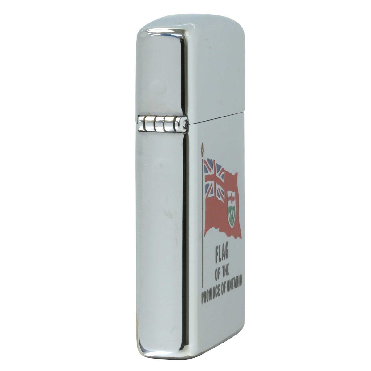 絶版/ヴィンテージ Zippo ジッポー 中古 1992年製造カナダ製造 州の紋章シリーズ FLAG ONTARIO オンタリオ州 鏡面 スリム [N]未使用・新品_画像7