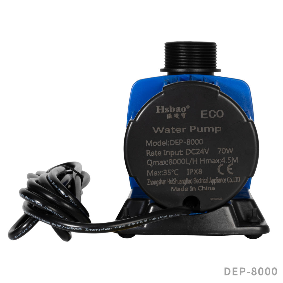 [1 months with guarantee ]Hsbao company manufactured DEP-8000 8000L/H (JEBAO DCP-8000.. goods )DC pump submerged pump 