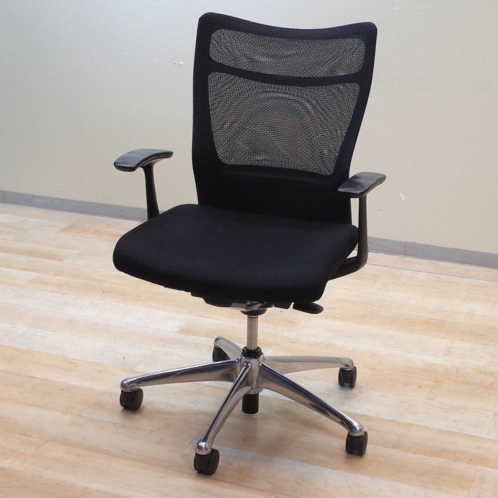 当社の 固定肘 事務椅子 オフィスチェア ブラック 肘付き メッシュ