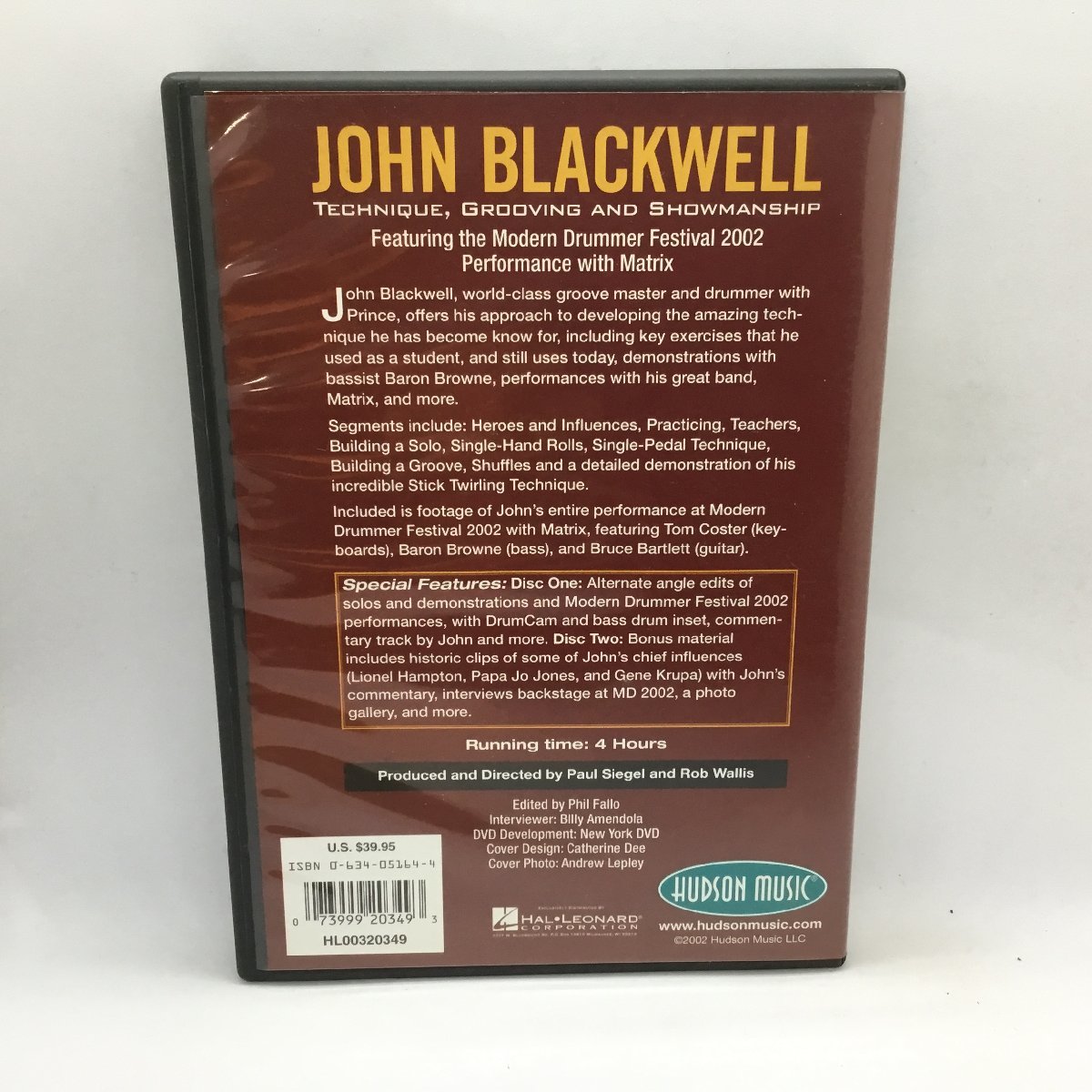 JOHN BLACKWELL / TECHNIQUE, GROOVING AND SHOWMANSHIP ▲2DVD HDDVD JB21　ジョン・ブラックウェル_画像2