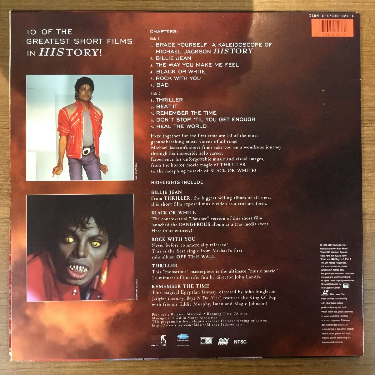 MICHAEL JACKSON / VIDEO GREATEST HITS HISTORY 0LD MLV 50123 Michael * Jackson 