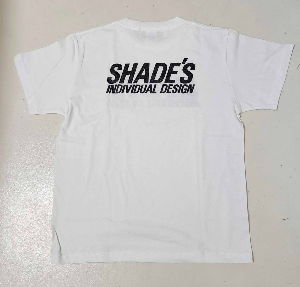 SHADE'Sシェイズ/前後黒ラメプリント/白Tシャツ/デッドストック/XLの画像3