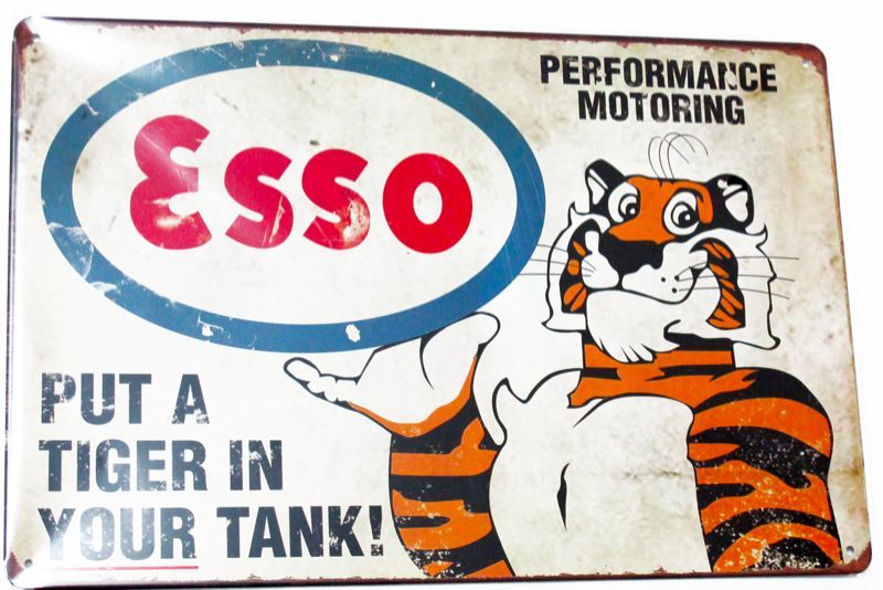 Esso|eso| Tiger | metal board advertisement plate | Vintage signboard. replica 