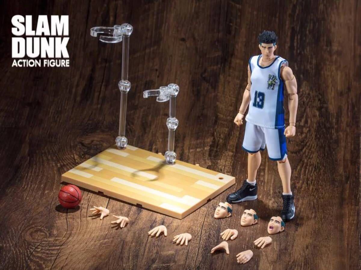 【即納】スラムダンク 1/10 可動フィギュア 福田吉兆 13号 陵南 白ユニフォーム SLAMDUNK ACTION FIGURE 非s.h.figuarts figma_展示例