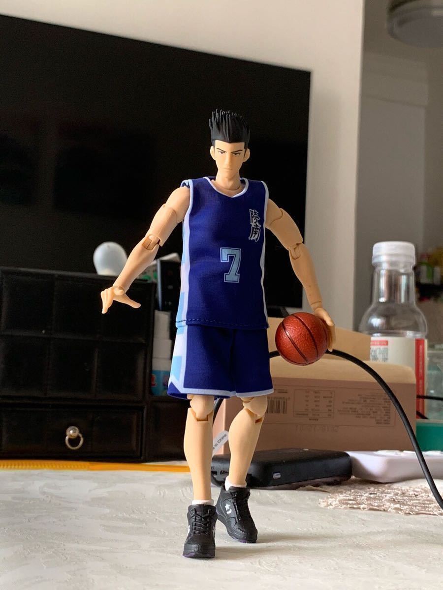 【即納】箱痛み スラムダンク 1/10 可動フィギュア 仙道彰 7号 青ユニフォーム 陵南 SLAMDUNK ACTION FIGURE 非s.h.figuarts figma青シャツ_画像3