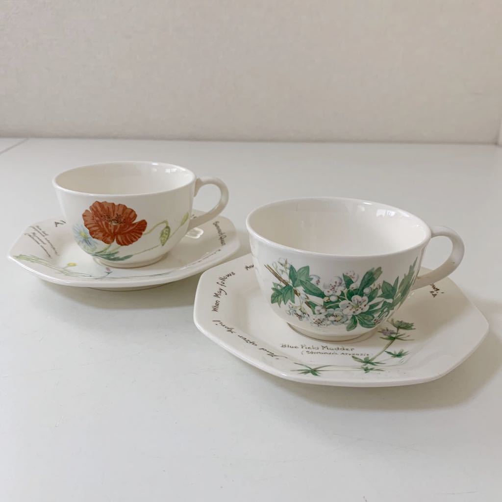 Noritake ノリタケ the country diary of an edwardian lady カップ&ソーサー 2客セット まとめて webb & bower ltd.1977 花柄 ビンテージ_画像1