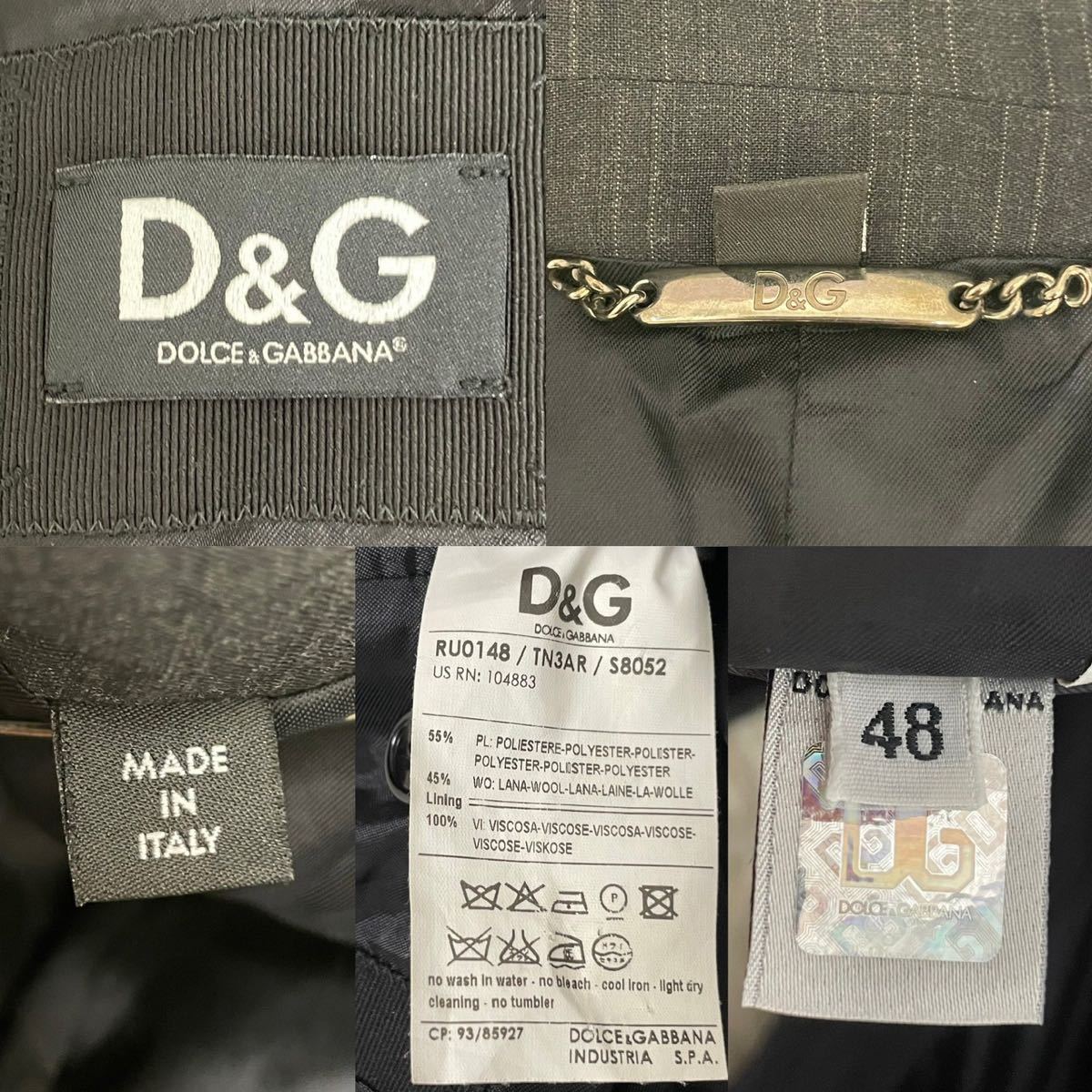 Dolce&Gabbana セットアップ スーツ 黒 ブラック 48 d&g-
