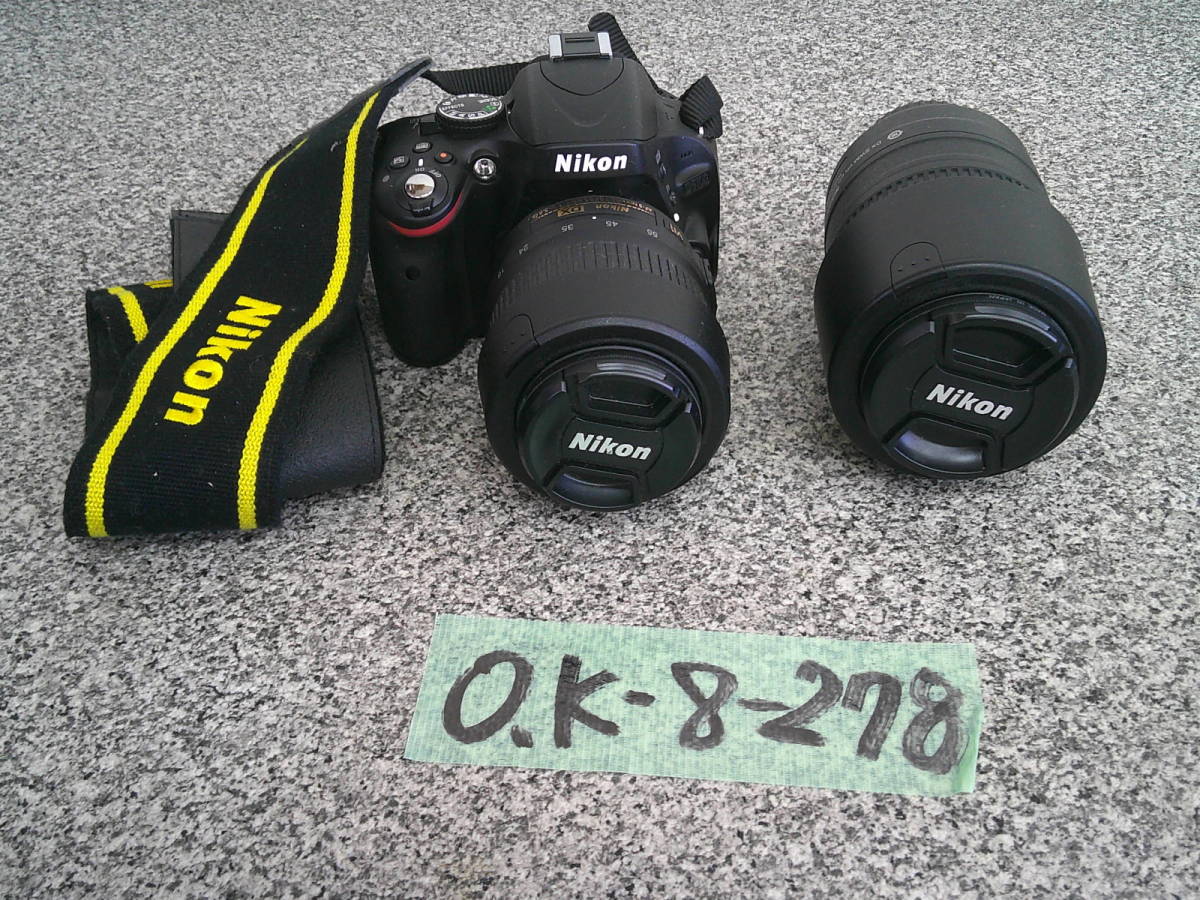 O.K-8-278　Nikonニコン　D5100デジタル一眼レフカメラ/レンズ　平日のみ直取引可