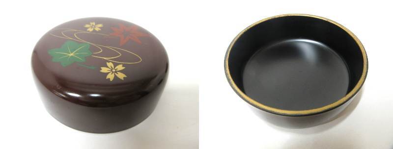 棗　朱（古代朱）　紅葉　金彩　№0819C　茶器　茶道具　★岡山発送★（広島発送品同梱不可）_画像6