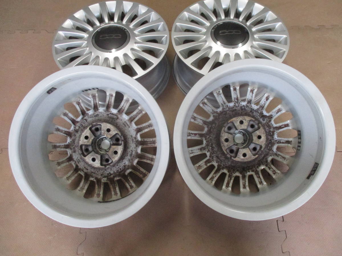 即決 FIAT フィアット 500 純正 PCD98 6J 15インチ アルミホイール 4本
