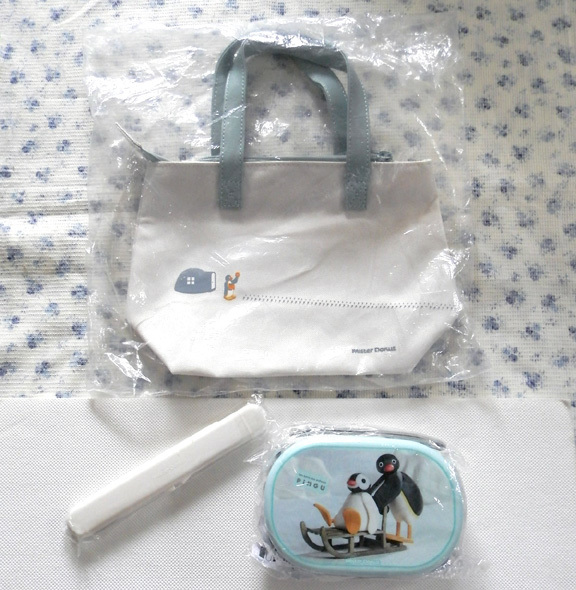  mistake do Pingu lunch box set bag pingu pin ga penguin k Ray anime rare . lunch box light blue lunch bag eko-bag unused 
