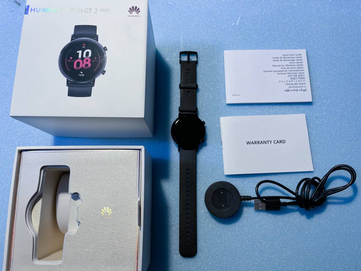 美品 Watch GT2 42mm Sports スマートウォッチ HUAWEI (ファーウェイ) 血中酸素レベル測定 GPSみちびき対応 ナイトブラック