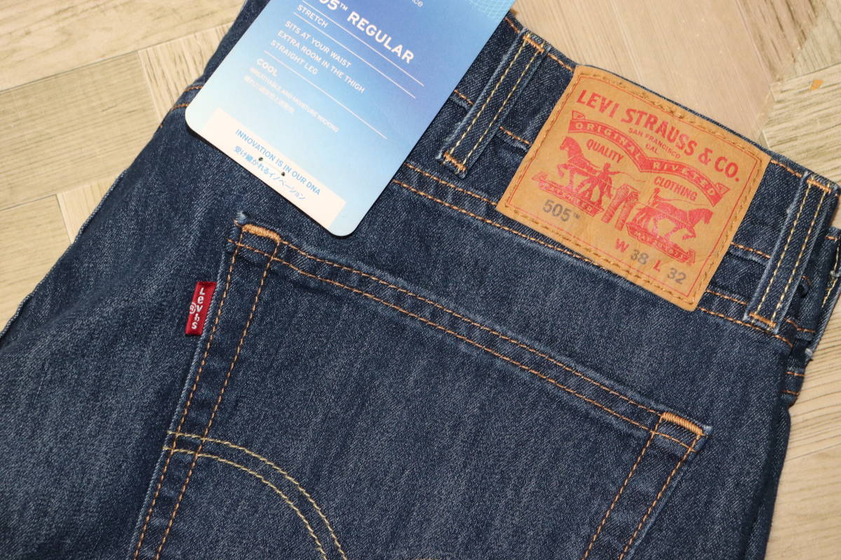 送料無料 即決 【未使用】Levi's ★ 505TM COOL ストレート ストレッチ デニムパンツ (W38/L32) ★ リーバイス 00505-2379 通気 吸湿 ②_画像7