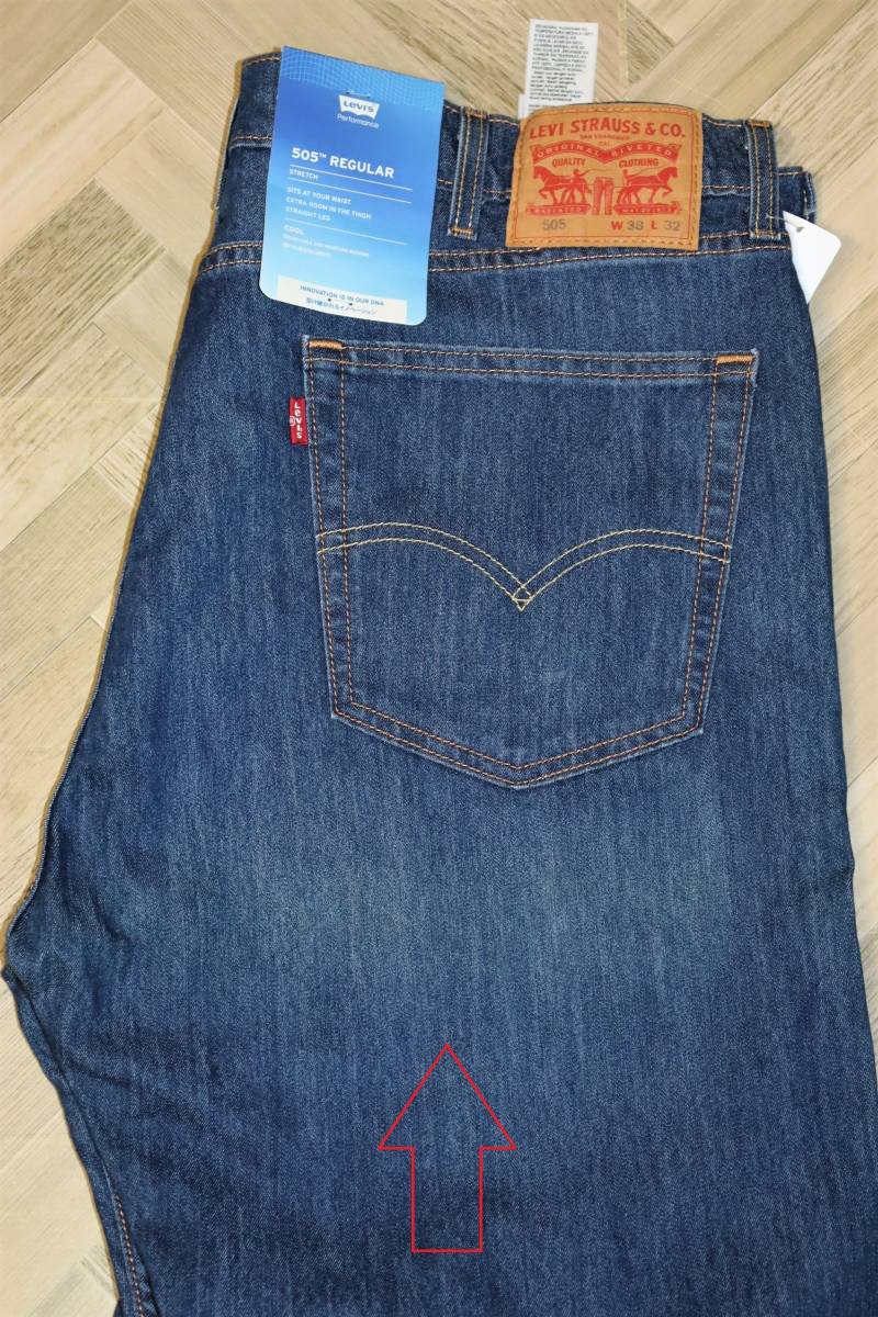 送料無料 即決 【未使用】Levi's ★ 505TM COOL ストレート ストレッチ デニムパンツ (W38/L32) ★ リーバイス 00505-2379 通気 吸湿 ②_画像9