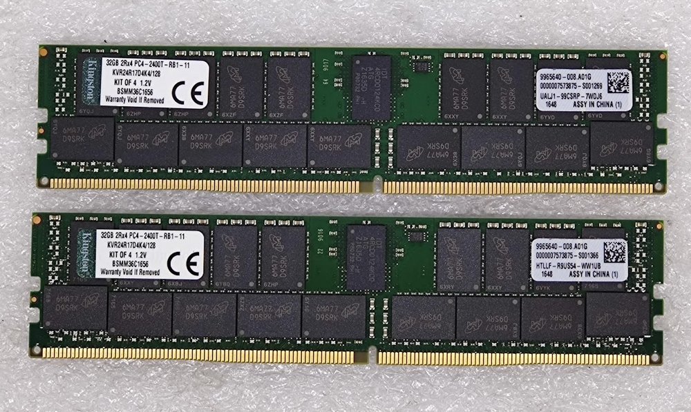 国内初の直営店 Registered DDR4 ●Kingston ECC 各種サーバ・ワークステーション対応 [PC4-2400T-RB1] (32GB*2) kit 64GB HP