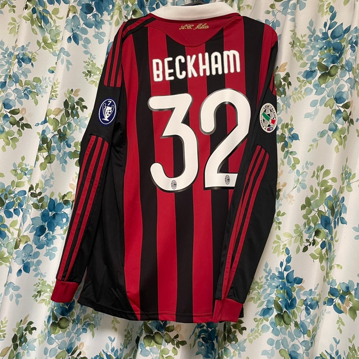 ベッカムマンチェスターユナイテッド長袖ユニフォームチャンピオンズ