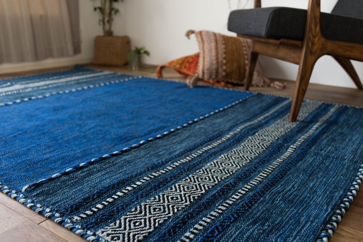 新しいスタイル □□カーペット ラグ ブルー 約3畳 約200х250cm 絨毯